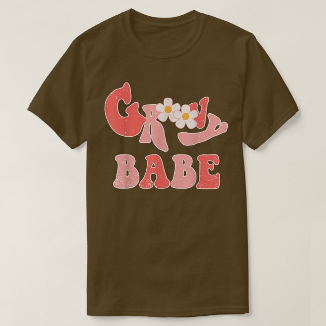Groovy Babe Groovy Bride Hippie Boho Blume T-Shirt (Design vorne)