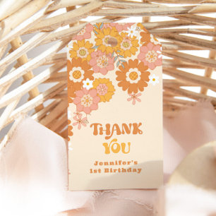 Groovy Baby Boho Retro 70er Jahre Baby Shower Dank Geschenkanhänger