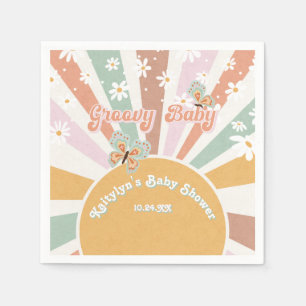 Groovy Baby Daisies Retro 70er Hippie Sunshine Gir Serviette