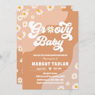 Groovy Baby Daisy Boho Hippy Vibes Babydusche in Einladung