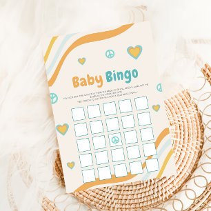 Groovy Baby Dusche Bingo Geschenk Retro Game Card Einladung