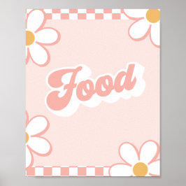Groovy Baby Dusche Food-Zeichen Poster