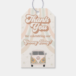 Groovy Baby Dusche Retro 70er Thema Gefallen Geschenkanhänger