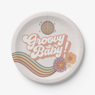 Groovy Baby Dusche Retro Party Teller
