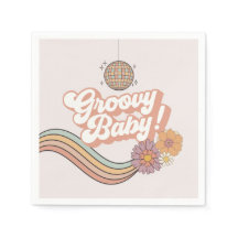 Groovy Baby Dusche Retro Party Teller