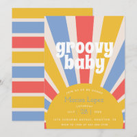 Groovy Baby Hippie Baby Shower Einladung