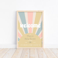 Groovy Baby Hippie Retro Baby Dusche Willkommen
