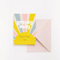 Groovy Baby Hippie Retro Baby-Einladung
