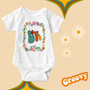 Groovy Baby LIEBE Blume Power 70er Jahre inspirier Strampler