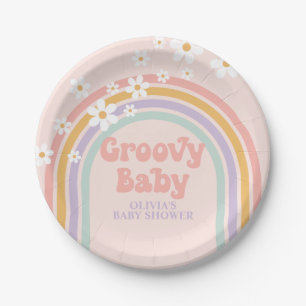 Groovy Baby Pastel Regenbogenpapier Teller