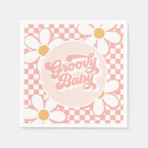 Groovy Baby Pink Daisy Schachbrett