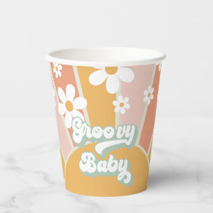 Groovy Baby Retro Sonnenschein Baby Shower Papiers Pappbecher