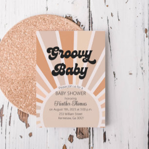 Groovy Baby Retro Sonnenschein Babyparty-Einladung Einladung