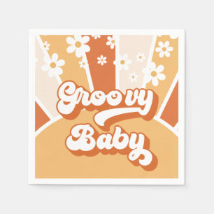 Groovy Baby Retro Sonnenschein Babyparty Serviette
