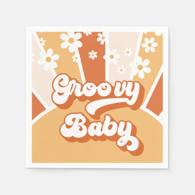 Groovy Baby Retro Sunshine Baby Dusche Serviette (Vorderseite)