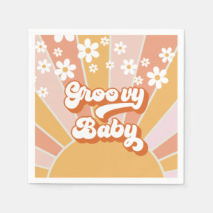 Groovy Baby Retro Sunshine Hippie Baby Dusche Serviette