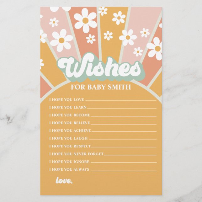 Groovy Baby Retro Sunshine Wishs for Baby Flyer (Vorne)