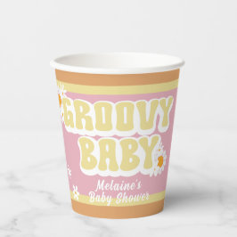 Groovy Baby Shower, Boho Retro, Vibe der 70er Jahr Pappbecher