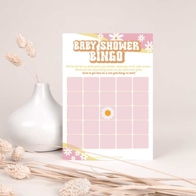 Groovy Baby Shower, Boho Retro, Vibe Games der 70e Menükarte (Von Creator hochgeladen)