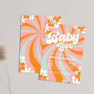 Groovy Baby Shower Einladung