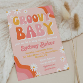 Groovy Baby Shower Einladung