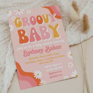 Groovy Baby Shower Einladung