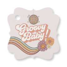 Groovy Baby Shower Retro Fevor Tags