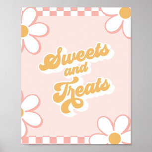 Groovy Baby-Shower-Süßigkeiten und Leckereien Schi Poster