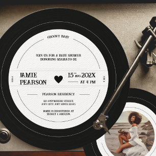 Groovy Baby Vintage Vinyl Schallplatte Baby Shower Einladung