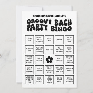 Groovy Bach Junggeselinnen-Abschied Bingo, Downloa Einladung