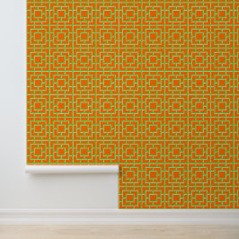 Groovy Bamboo-Gitter - Orange & Limette Tapete