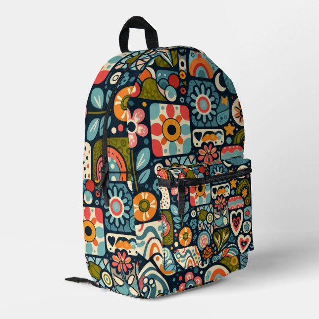 Groovy Bedruckter Rucksack (Rückseitige Ecke links)