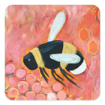 Groovy Bee and Pink Blume Kunst und Kultur
