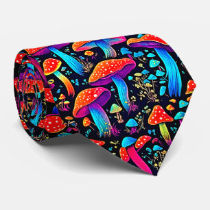 Groovy Biolumineszente Pilz - Retro Krawatte