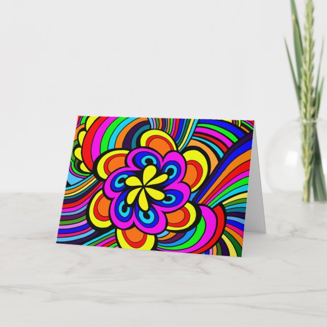 Groovy Birthday Card Karte (Vorderseite)
