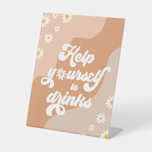 Groovy Birthday Party Boho Daisy Dekorationstabell Sockelschild