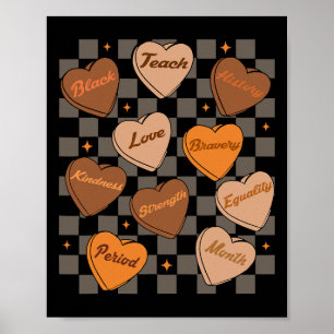 Groovy Black History Month Ich unterrichte Schwarz Poster