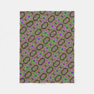 groovy blauer Stern/Blumen Fleecedecke