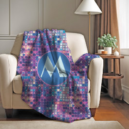 Groovy Blue & Lila Disco Ball Personalisiert Fleecedecke