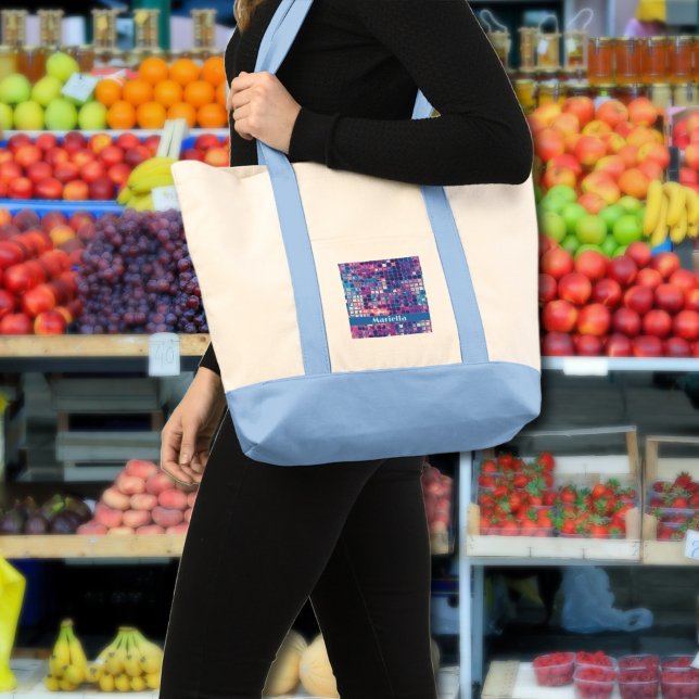 Groovy Blue & Lila Disco Ball Personalisiert Tragetasche (Groovy blue and purple Disco Ball Personalized Tote bag)