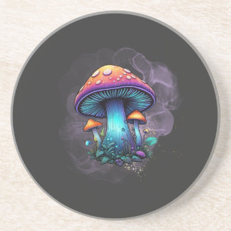 Groovy Blue und Lila Pilz mit Funkelnd Mist Getränkeuntersetzer