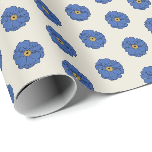 Groovy Blue Wrapping Paper Geschenkpapier (Rolleneckpunkt)