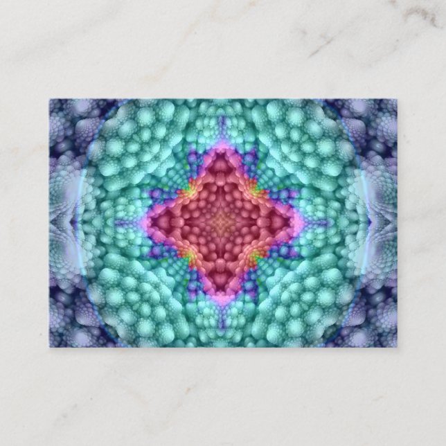Groovy    BlueVintage Fraktal Kaleidoskop Visitenkarte (Vorderseite)