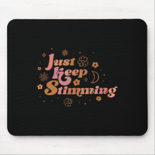 Groovy Blume Behielt einfach Stimming Retro Autism Mousepad