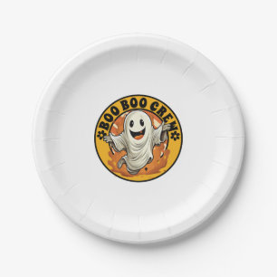 Groovy Blume Boo Boo Crew Halloween Orange Ghost Pappteller