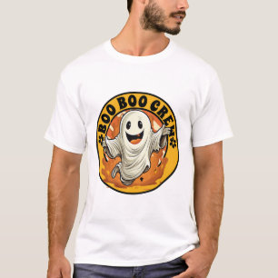 Groovy Blume Boo Boo Crew Halloween Orange Ghost T-Shirt