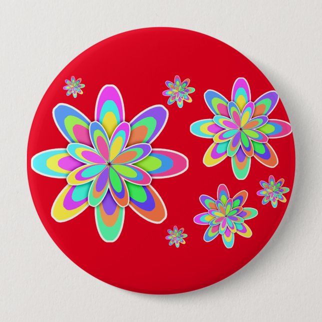 Groovy Blume Button (Vorderseite)