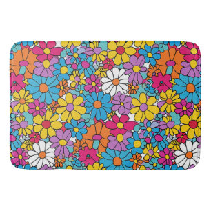 Groovy Blume Doodle Badematte