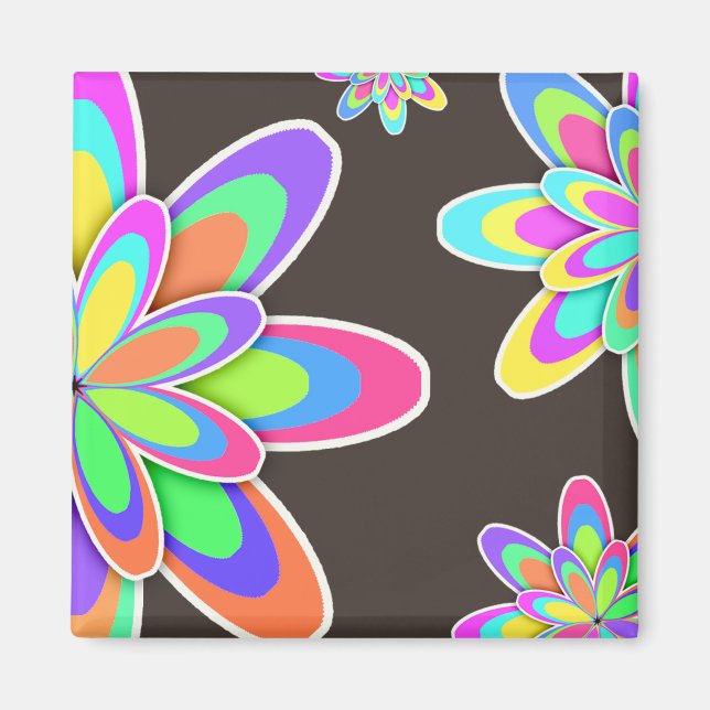 Groovy Blume Magnet (Vorne)