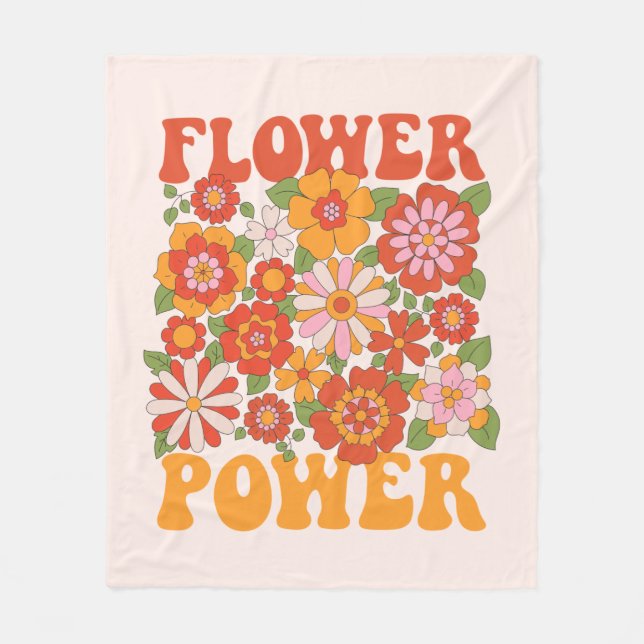 Groovy Blume Power Graphic Fleecedecke (Vorderseite)